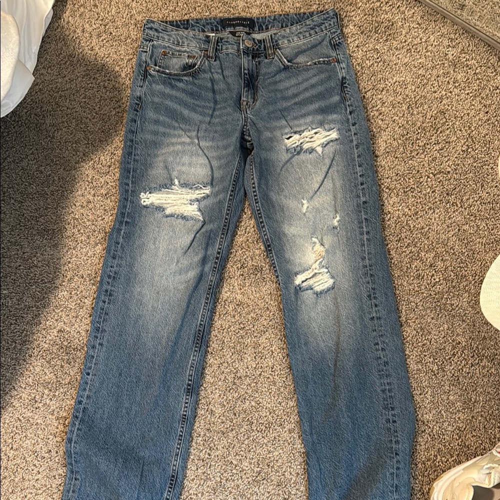 Aeropostale Blue Straight-Leg Jeans